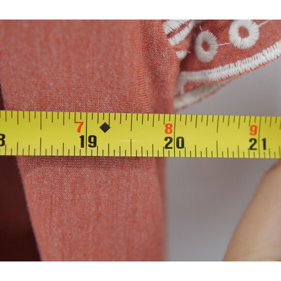 Fever Women's Blouse Rayon‎ Large On-Off Shoulder Top Embroidered Eyelet Trim - Picture 6 of 8